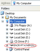After Loading Encryptainer Volume
