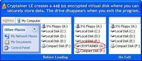 Cryptainer USB Encryption Software screenshot Cryptainer USB Encryption Software screenshot